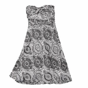 White House Black Market Strapless Paisley Fit Flare Dress A Line Vacation size4